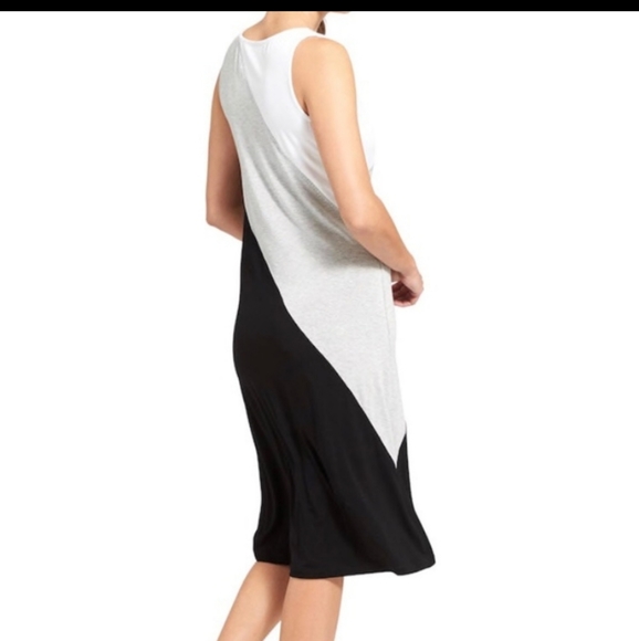 Athleta Diagonal Color Block Midi Tank Dress sz Sm - Picture 2 of 6